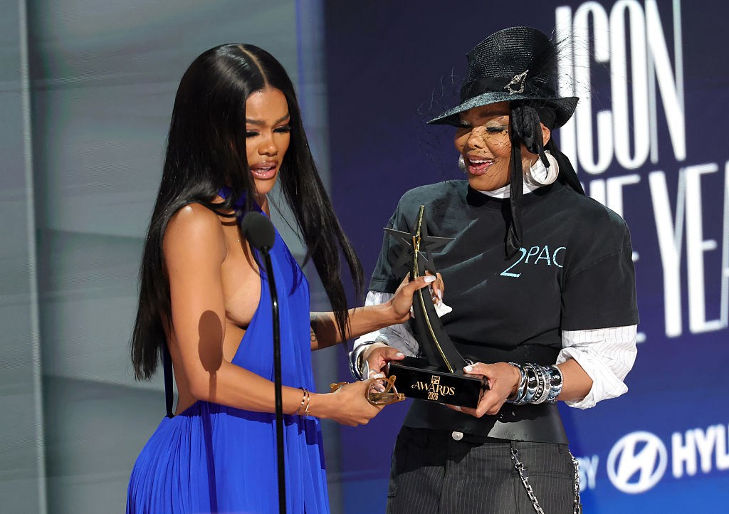 ‘Oh My God, B—ch, I’m Gagging!’ Teyana Taylor Gets Emotional As Idol Janet Jackson Crowns Her BET’s ‘Icon Of The Year’